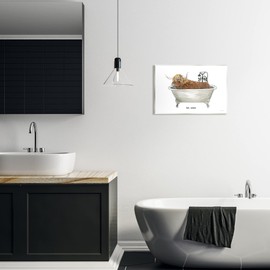 Stupell Industries Get Naked Humorous Highland Cattle Animal Sign Wood Wall Art, Design By Cindy Jacobs