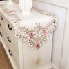 Classic Flowers Dining Table Runner Embroidery Tassel Floral Lace Table