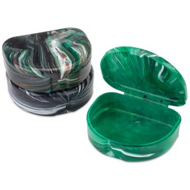 Marble Retainer Cases, Orthodontic Aligner Case, Mouth Guard Holder (3 Pack) (Woodland)