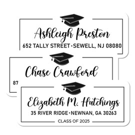 Return Address Labels for Graduation Class of 2025 | 30 Count of Self Adhesive Mailing Stickers for Grad Invites, Parties and Annoucements | College or High School Grads