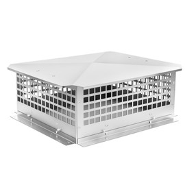 LTSEAME Chimney Cap, 18" x 21" Chimney Cover Stainless Steel Fireplace Chimney Flue Caps, Adjustable Metal Strips with Bolts Screws (18" x 21")