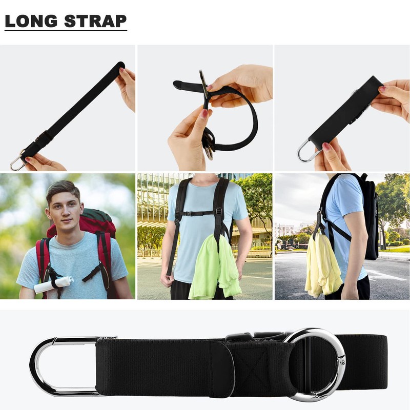 Elastic Jacket Gripper Travel Strap with D-Ring Hooks and Buckle,
