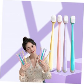 minkissy Pack Cotton Soft Toothbrushes Wide Head Gentle Brushing Deep Cleaning Oral Health Care Silk-like Bristles