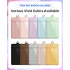 Teskyer ID Card Holder with Strap, PU Leather, Transparent Window