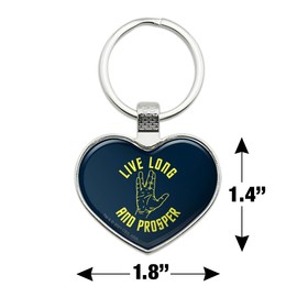 Star Trek Live Long and Prosper Keychain Heart Love Metal Key Chain Ring