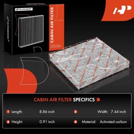 A-Premium Cabin Air Filter w/Activated Carbon Compatible with Ford & Lincoln Vehicles - Explorer 2011-2019, Taurus 2009-2019, Flex 2010-2019, MKS 2010-2016, MKT 2010-2019, Police Interceptor Sedan