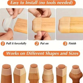 【FaddishDeal】Chair rubber mat protects the floor from scratches and noise, chair foot mat, suitable for wood floors, tiles, daily household items felt slide.Fitted furniture leg covers