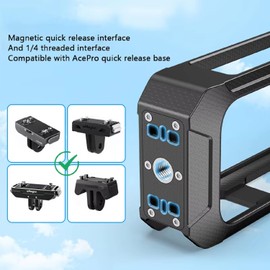 GEEMEE Protective Frame for Insta360 X5, Camera Cage Magnetic Quick Release Protective Case, Scratch-Resistant Plastic Housing, Shell Cover for Insta 360 X5 Accessories, Black