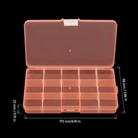 KINJOEK 32 Pack 15 Grids Plastic Bead Organizer Bulk Containers Storage, Adjustable Divider Diamond Jewelry Craft Painting Storage Case, Colors Small Fishing Tackle Box for Sewing Cross