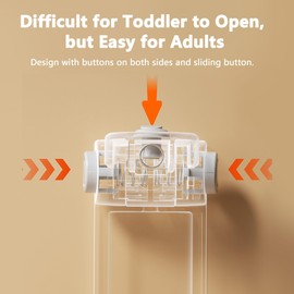 Cispree Door Lock for Kids, 2 Pack Door Handle Lock No Drilling Temporary Lever Stopper for Bedroom, Toddler and Pets, Safe to Stick on Kitchen, Bathroom or Indoor