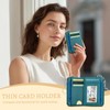 Kelvoris Teal Blue Credit Card Holder Small Wallet Women, Minimalist