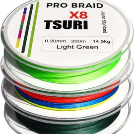 Fishing Braid 8 Strands 10/100 to 20/100 100 m Multicolour Green Predator Sea Pike Trout (Light Green, 25/100-100m - 20.5kg)