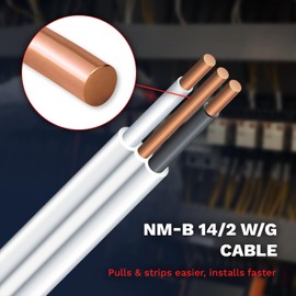 VN Infinite quality Solid Indoor Wire 14/2 W/G NMB Cable 50ft Coil - Copper Building Wire Cable SW 28827423