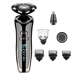 BAGLEV 1 Set Silver Men's Electric Shaver 4D Electric Beard Trimmer Hair Clipper Adult Shave Men