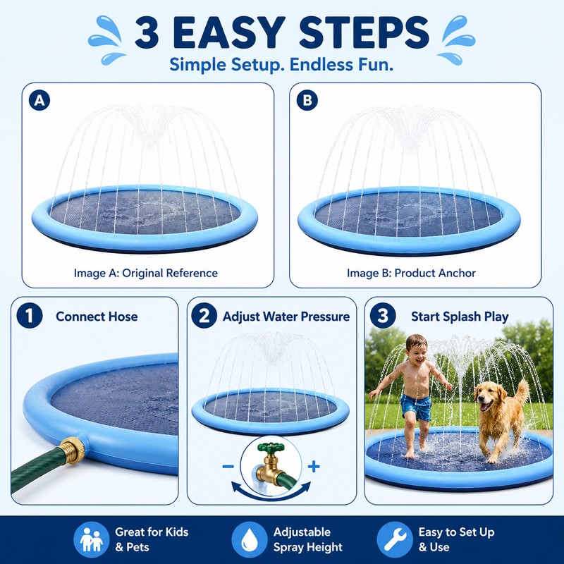 100cm / 150cm Water Splash Pad Sprinkler Mat – Thickened