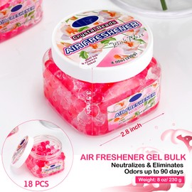 Dansib 18 Pcs Air Freshener Gel Bulk Odor Eliminator Gel Beads Odor Removing Gel Long Lasting Air Freshener Beads Eliminates Odors in Bathrooms, Cars, Boats, RVs and Pet Areas 8 Ounce (Rose)