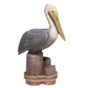 Beachcombers 6.25" Pelican On Triple Piling Wooden Decor Coastal Bird