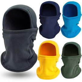 Polar Fleece Running Balaclava for Cycling & Motorcycling - Warm Head Cover Size/Light Gray 3ea