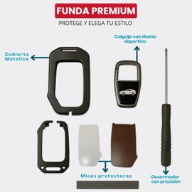 Funda Metálica para Llave Kia K3 K4 Forte – Carcasa Rígida de Lujo para Control Remoto sin Navaja – Protector Premium Compatible con Modelos 2022 2023 2024 (Café)