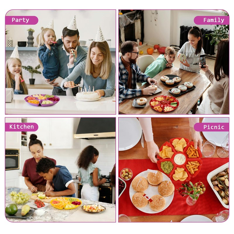 12 Pack Divided Serving Tray 12 Inch 7 Section Veggie