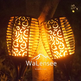 Walensee Solar Tiki Torches with Flickering Flame,96 LED Solar Torch Lights Outdoor Waterproof,43" Tall Super Larger Size Tiki Torches for Outside Garden Patio Yard, 6Pack