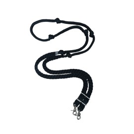 Tiffanys Braided Tack Barrel Reins With Grip Knots Hand Braided Black Paracord Western Tack - 6'