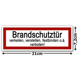 Pack of 5 Fire Door Stickers, 21 x 7.2 cm, Outdoor Fire Door Wedge, Adjust, Tie or Similar Prohibited Warning, Prohibition Sign, Warning Sign, Safety Sign Sticker