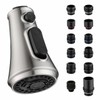 RULIA Kitchen Faucet Head Replacement with 12 Adapters, 4 Functions
