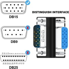 J&D DB15 90 Degree VGA 15 Pin Adapter (5 Pack), D sub 15 Nickel Coated Connector Right Angle Male to Female VGA 15 Pin Adapter Coupler Converter