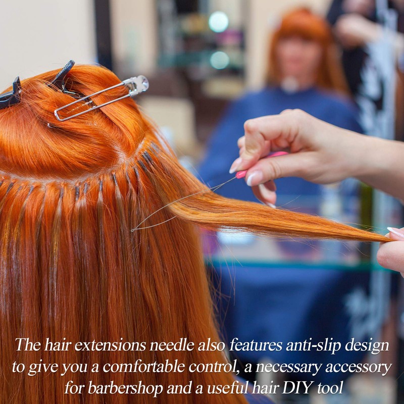 Chuangdi 20 Pieces Hair Extension Loop Needle Threader Pulling Hook