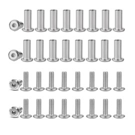 SULIUDAJI Set of 20 connecting screws M4 x 30 mm 304 stainless steel, 20 x furniture screws, 20 x sleeve screws, A2 V2A cabinet connectors, furniture connectors, cabinets, wooden boards