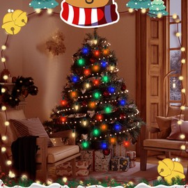 25-Pack C9 Christmas Replacement Bulbs, Multicolor, LED Vintage Multicolor Ceramic Christmas Bulbs, E17/C9 Medium Base Night Light Bulbs, 0.6W