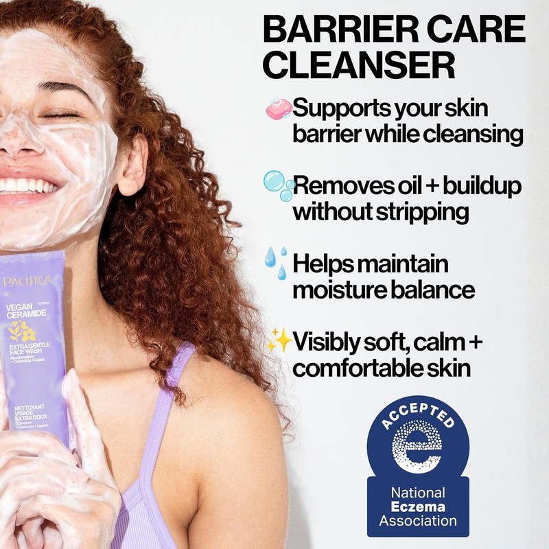 Pacifica Vegan Ceramide Extra Gentle Face Wash, 5.0 Ounce/148 ml