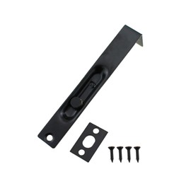 RLECS 6 Inch Black Stainless Steel L Shape Flush Slide Locking Bolt with Screws Door Invisible Latch for Garden/Patio Sliding Gate