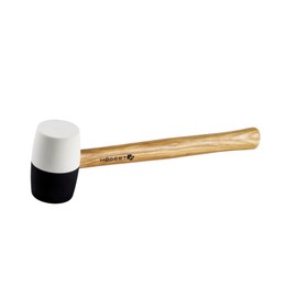 Professional High Performance Rubber Mallet 450 g | 600 g with Wooden Handle Ash | Black/White | Perfect for Floorers and Craftsmen (Rubber Hammer 450 g)