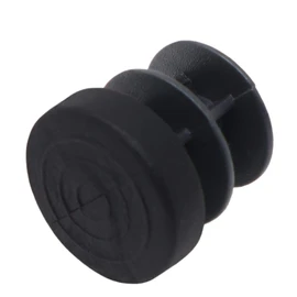 Adsamm® / 32 x Lamellar Plugs, Black, Diameter 12-14 mm, Round, Furniture Glides for Steel Tube Chairs, End Caps for Round Pipes