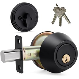 MORNWELL Cerrojo cilindro-mariposa,Cerrojo de seguridad,Cerrojo solo cilindro,Cerradura de pomo,Tamaño estándar,Cerradura Puerta Principal,chapa para puerta,Cerrojo Puerta(Negro)