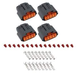 VGOL 4 Pieces 4 Pin Engine Fuel Pump Connector Connector Fuel Pump Cable Harness Connector Compatible with Yamaha YFM 700 Raptor Viking 6195-0030