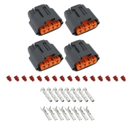 VGOL 4 Pieces 4 Pin Engine Fuel Pump Connector Connector Fuel Pump Cable Harness Connector Compatible with Yamaha YFM 700 Raptor Viking 6195-0030