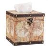BTSKY Wooden + PU Retro Household Office Cube Square Tissue