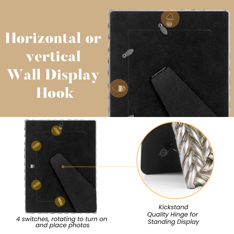 FIHOO 5 x 7 Picture Frame Spiral Rope Design Vintage