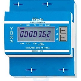 Eltako DSZ15D-3x80A Three-Phase Electricity Meter, MID Calibrated, 400 V