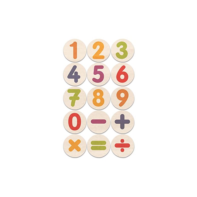 SUNNYSUE 766236 Numeral Calculator Wooden Stamp Primary School Calculation