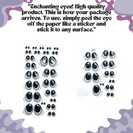 117-M: Assorted 3D Resin Googly & Wiggle Eyes (46 Pcs/23 Pairs, 5mm-22mm, Various Sizes) – Grey – Self-Adhesive Eyes for DIY Crafts, Clay, Felt, EVA, Porcelain, Polymer Clay, Sculptures & Amigurumi