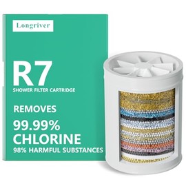 1 Pack 33 Stage Universal Shower Filter Replacement Cartridge V+C+E- Hard Water Purifier Removes Chlorine, Heavy Metals, Iron, Sediments - High Output Water Softener for Skin & Hair