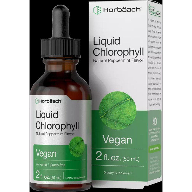 Horbäach Liquid Chlorophyll | 2 fl oz | Natural Peppermint