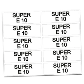 10 x Sticker Fuel Marking Finest Folia Fuel Cap Car Note Fuels AdBlue Petrol Mix Diesel Water Super R022 (R022-08 Super E 10)