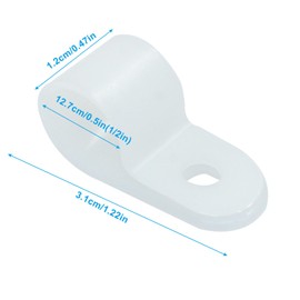 Hordion 50 Pack 1/2 Inch Rope Light Clips, P-Style Mounting Clips Cable Clamps with Screws for Wire Management