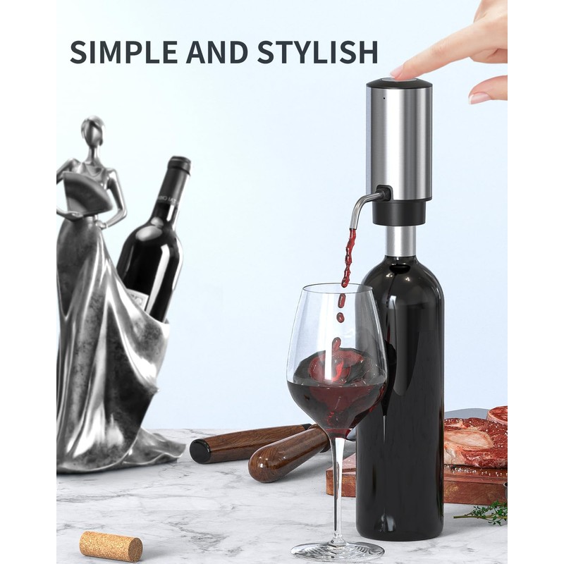 CIRCLE JOY Electric Wine Aerator Pourer Rechargeable One-touch Wine Decanter