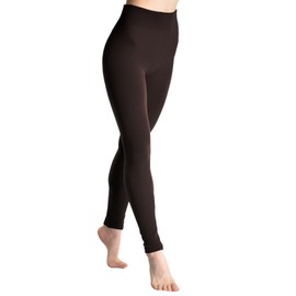 Angelina Fleece Lined Leggings, #022, Dark Brown, One Size